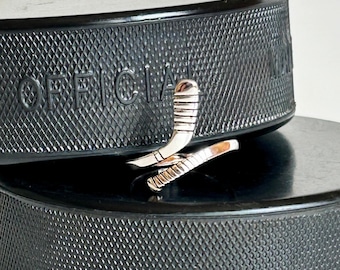 Hockey Stick Ring, Sterling Silver Adjustable Hockey Ring for Women, Hockey Mom Jewelry