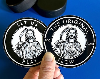 Jesus Hockey Stickers for Water Bottle, Ice Hockey Stickers, Hockey SWAG, Gifts for Him, Christian Stickers for Kids, Car Decals, Funny Gift