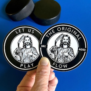Jesus Hockey Aufkleber für Wasserflasche, Eishockey Aufkleber, Hockey SWAG, Geschenke für ihn, christliche Aufkleber für Kinder, Auto Aufkleber, lustiges Geschenk