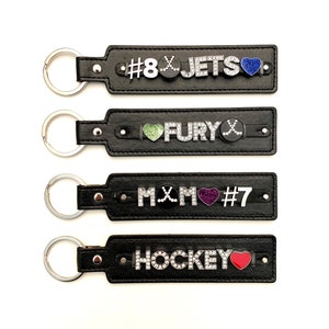 Hockey Key Chain, Hockey Key Ring, Personalized Hockey Gifts for Mom, Ice Hockey Gifts for Women, Birthday Gift for Best Friend, Hockey SWAG image 7