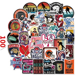 100 Hockey-Aufkleber, wasserfeste Aufkleber für Jungen, Hockey-Turnier Geschenkidee für Mädchen, Hockey-Geschenke für das Team, Hockey-Swag, Gastgeschenke