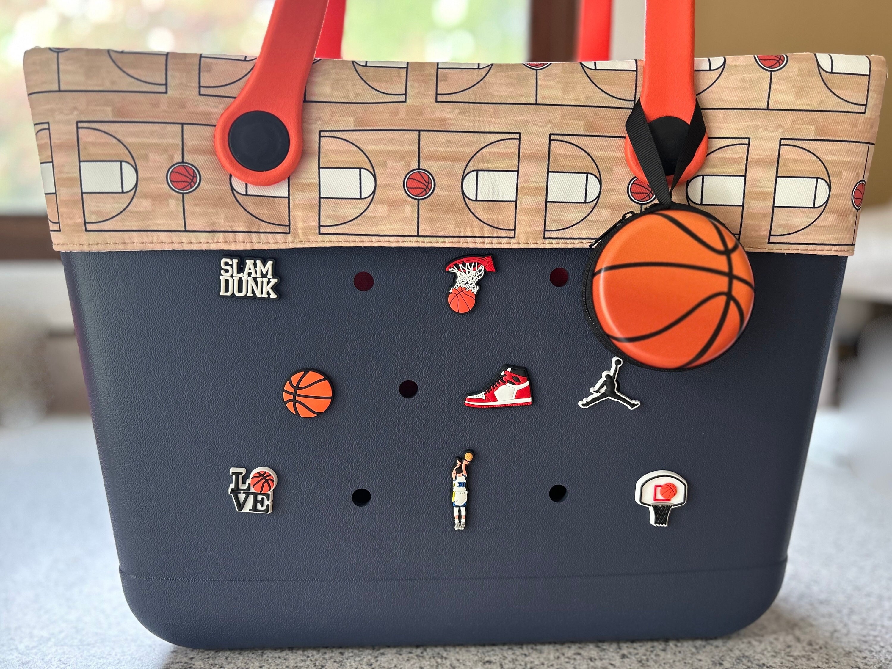 Sports Tote Bag, Rubber Tote Bag with Zipper, Team Mom Gifts, Personalized Gifts for Mom, Fundraiser Gift Baskets, Cute Tote Bag for Summer