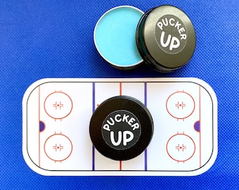 Hockey Puck Lip Balm, Bulk Gifts for Team, Hockey Chapstick, Hockey Gift for Girl, Swag Bag Items, Hockey Team Gifts, Birthday Party Favors