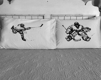 Hockey Pillow Cover, Hockey Bedroom Decor, Hockey Bedding for Boys, Hockey Gifts for Girls, Hockey Decor, Sports Pillowcases for Teen, SWAG