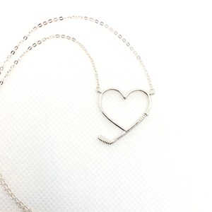 Hockey Stick Heart Necklace