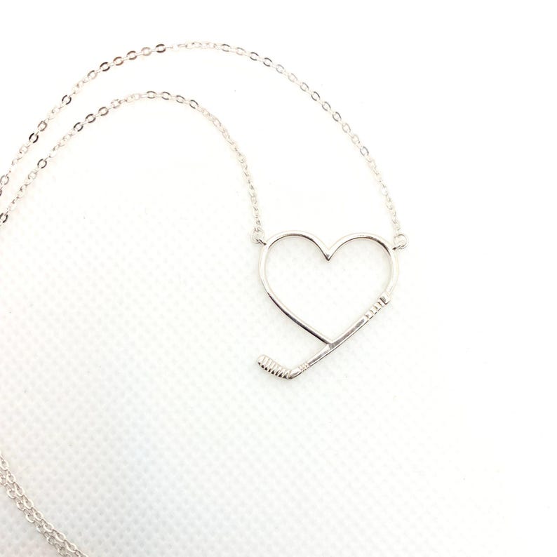 Hockey Stick Heart Necklace