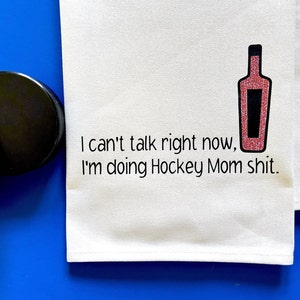 Hockey Towel, Funny Kitchen Towel, Hockey Decor, Hockey Gift for Woman, Funny Tea Towel for Mom, Birthday Gift for Best Friend, Sports Towel image 4