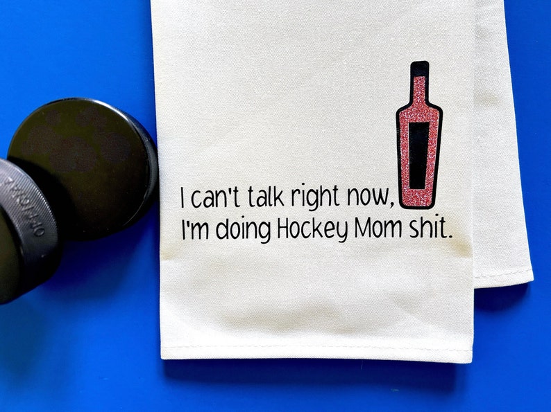 Hockey Towel, Funny Kitchen Towel, Hockey Decor, Hockey Gift for Woman, Funny Tea Towel for Mom, Birthday Gift for Best Friend, Sports Towel image 4