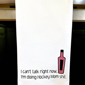 Hockey Towel, Funny Kitchen Towel, Hockey Decor, Hockey Gift for Woman, Funny Tea Towel for Mom, Birthday Gift for Best Friend, Sports Towel image 2