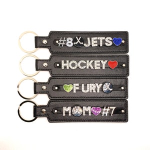 Hockey Key Chain, Hockey Key Ring, Personalized Hockey Gifts for Mom, Ice Hockey Gifts for Women, Birthday Gift for Best Friend, Hockey SWAG image 2