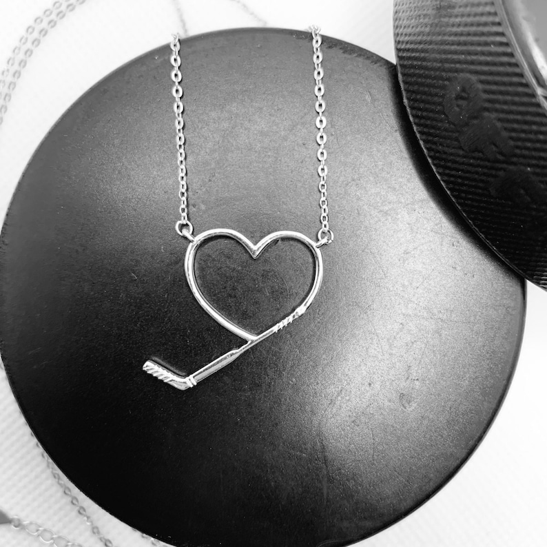 Also available in my shop is a Goalie Stick Heart Necklace