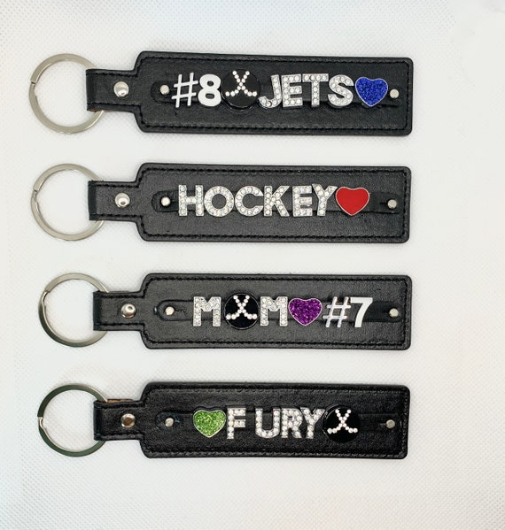 Hockey Key Chain, Hockey Key Ring, Personalized Hockey Gifts for Mom, Ice Hockey Gifts for Women, Birthday Gift for Best Friend, Hockey SWAG