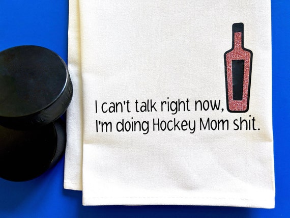 Hockey Towel, Funny Kitchen Towel, Hockey Decor, Hockey Gift for Woman, Funny Tea Towel for Mom, Birthday Gift for Best Friend, Sports Towel