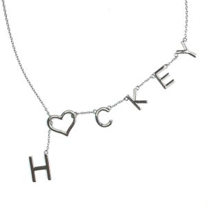 Women Sports Jewelry Hockey Heart Pendant Sterling Silver Necklace Hockey Mom Gift Special Present Player Fan Accessory Graduation Gift Unique Design Sports Enthusiast Token Team Support Symbol Hockey Lover Keepsake Silver Charm Elegant