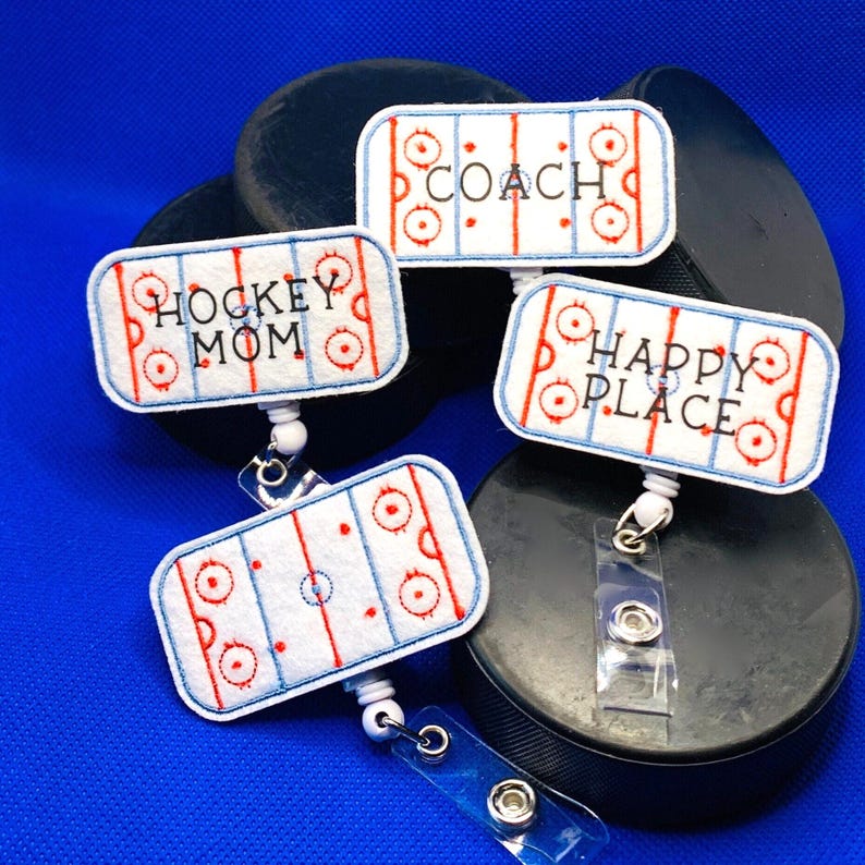 Hockey Badge Reel, Personalized Badge Reel