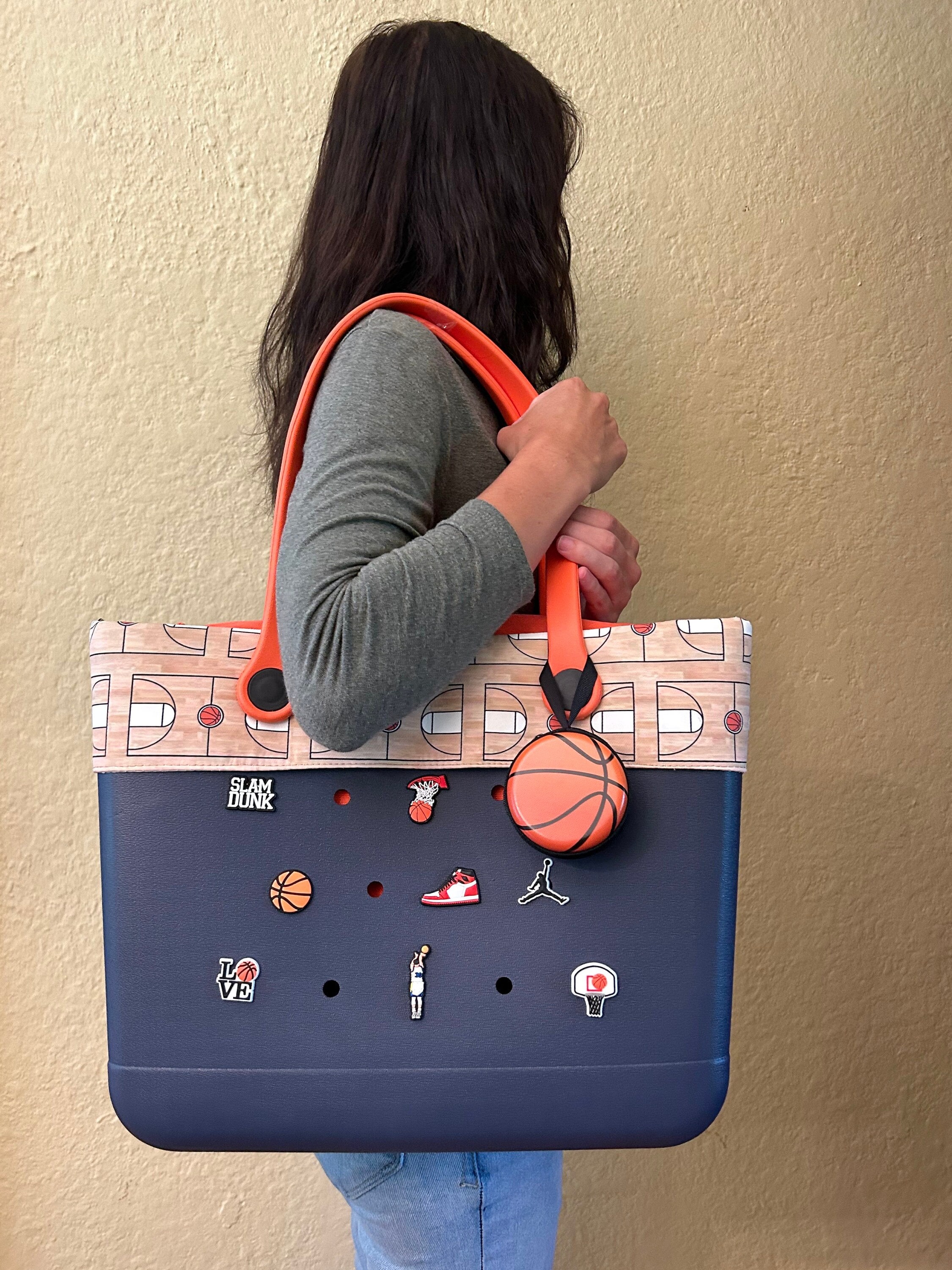 Football Mom Tote Bag, Football Bag, Sports Mom Rubber Tote Bag with Zipper, Team Manager Gift for Her, Personalized FootBall Gifts for Mom