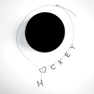 Graduation Present Hockey Jewelry Sterling Silver Pendant Hockey Mom Necklace Heart Design Gift For Her Sports Fan Accessory Player Appreciation Token Team Spirit Symbol Unique Hockey Charm Women Sports Jewelry Special Keepsake Hockey Lover