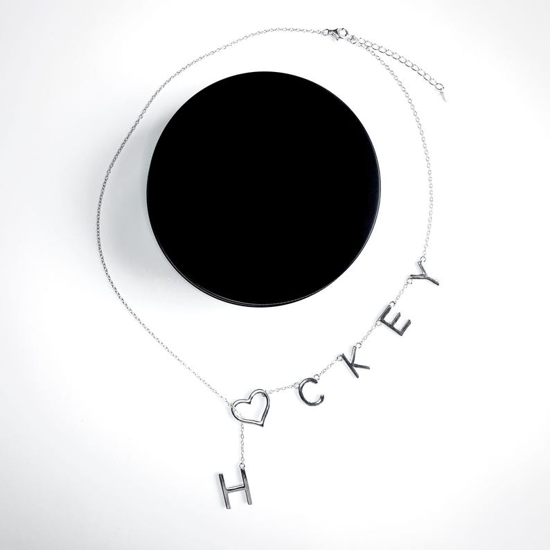 Graduation Present Hockey Jewelry Sterling Silver Pendant Hockey Mom Necklace Heart Design Gift For Her Sports Fan Accessory Player Appreciation Token Team Spirit Symbol Unique Hockey Charm Women Sports Jewelry Special Keepsake Hockey Lover