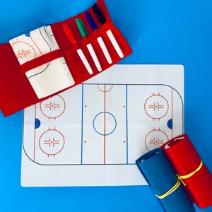 Hockey Placemat, Coloring Activity for Kids, Play Dough Mat, Imaginative Play, Hockey Birthday Party Favors for Boys, Hockey Gifts for Team