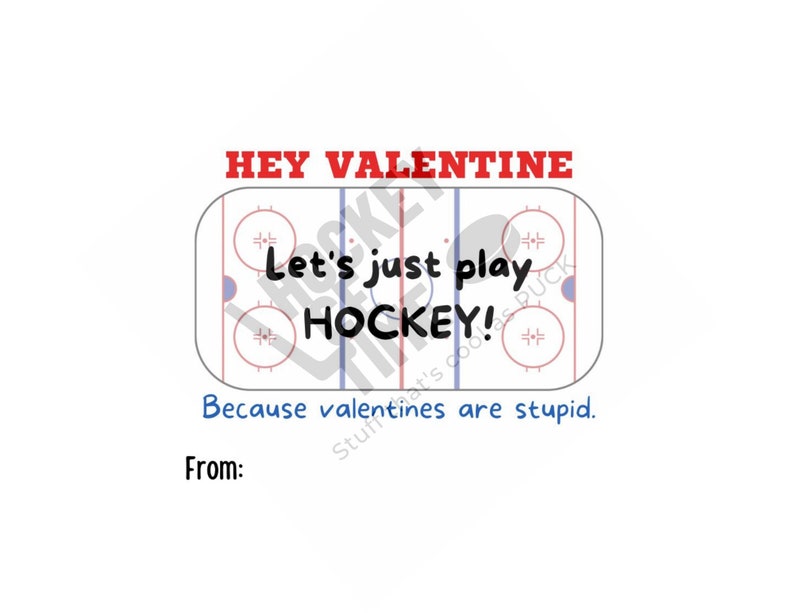Hockey Valentines Hockey Valentine's Day Cards for Boys Etsy