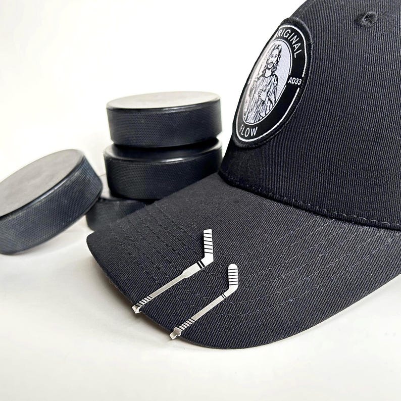 Hockey Stick Hat Brim Clip, Goalie Stick Hat Brim Clip
