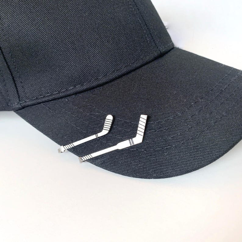 Hockey Stick and Goalie Stick Hat Brim Clip