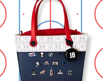 Hockey Mom Tote Bag, Hockey Gifts for Women, Hockey Bag, Team Manager Gift, Personalized Gift for Mom, Hockey Mom Gifts, Hockey Rubber Bag