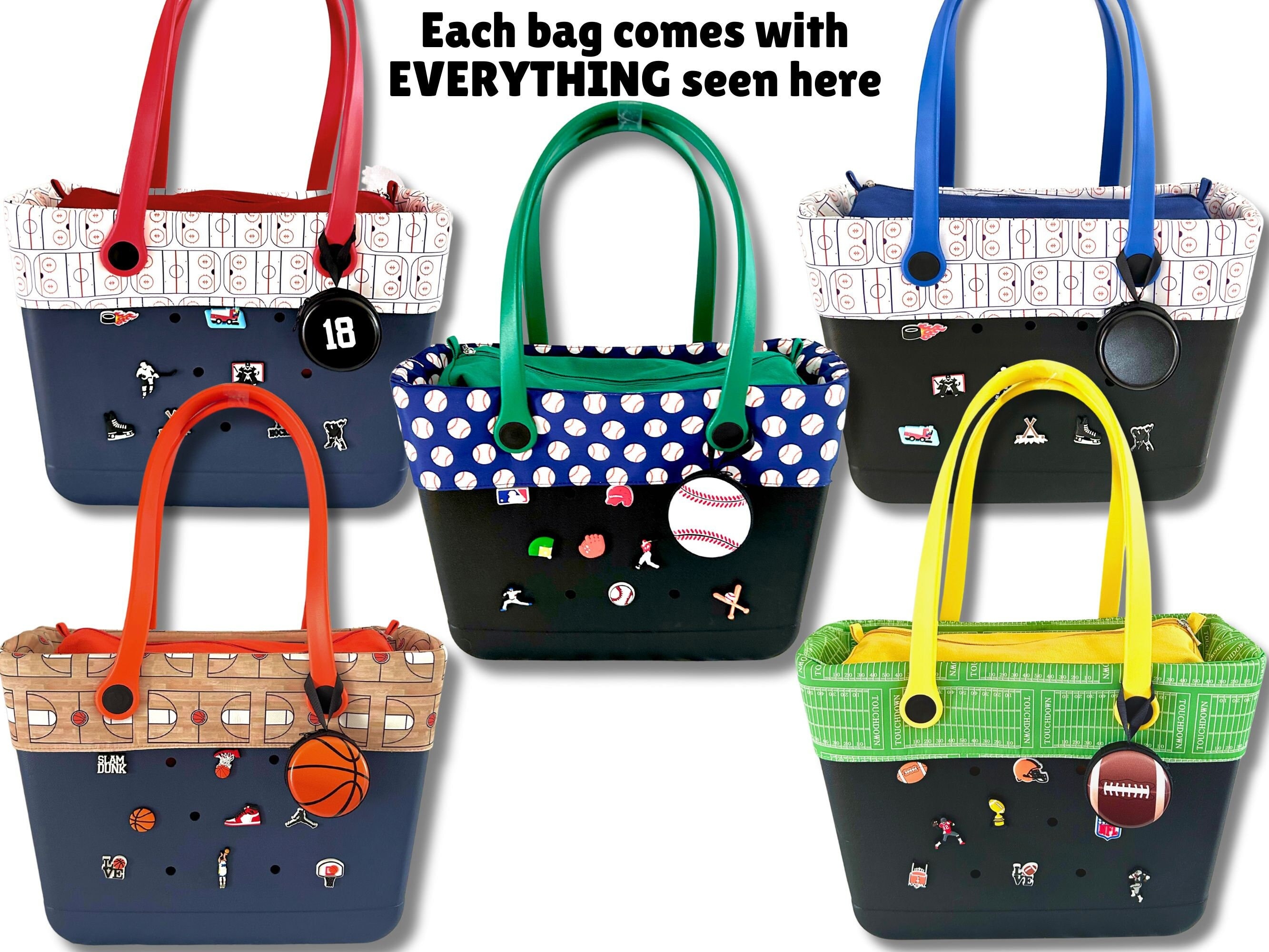 Sports Tote Bag, Rubber Tote Bag with Zipper, Team Mom Gifts, Personalized Gifts for Mom, Fundraiser Gift Baskets, Cute Tote Bag for Summer