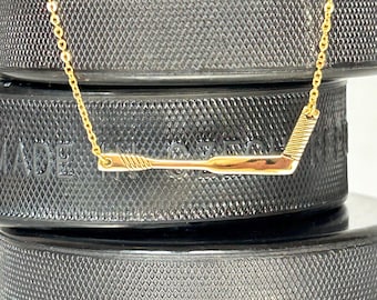 Gold Goalie Stick Necklace for Women, Hockey Necklace for Girls, Hockey Goalie Gifts, Goalie Girl Gifts,  Goalie Mom SWAG, Statement Jewelry