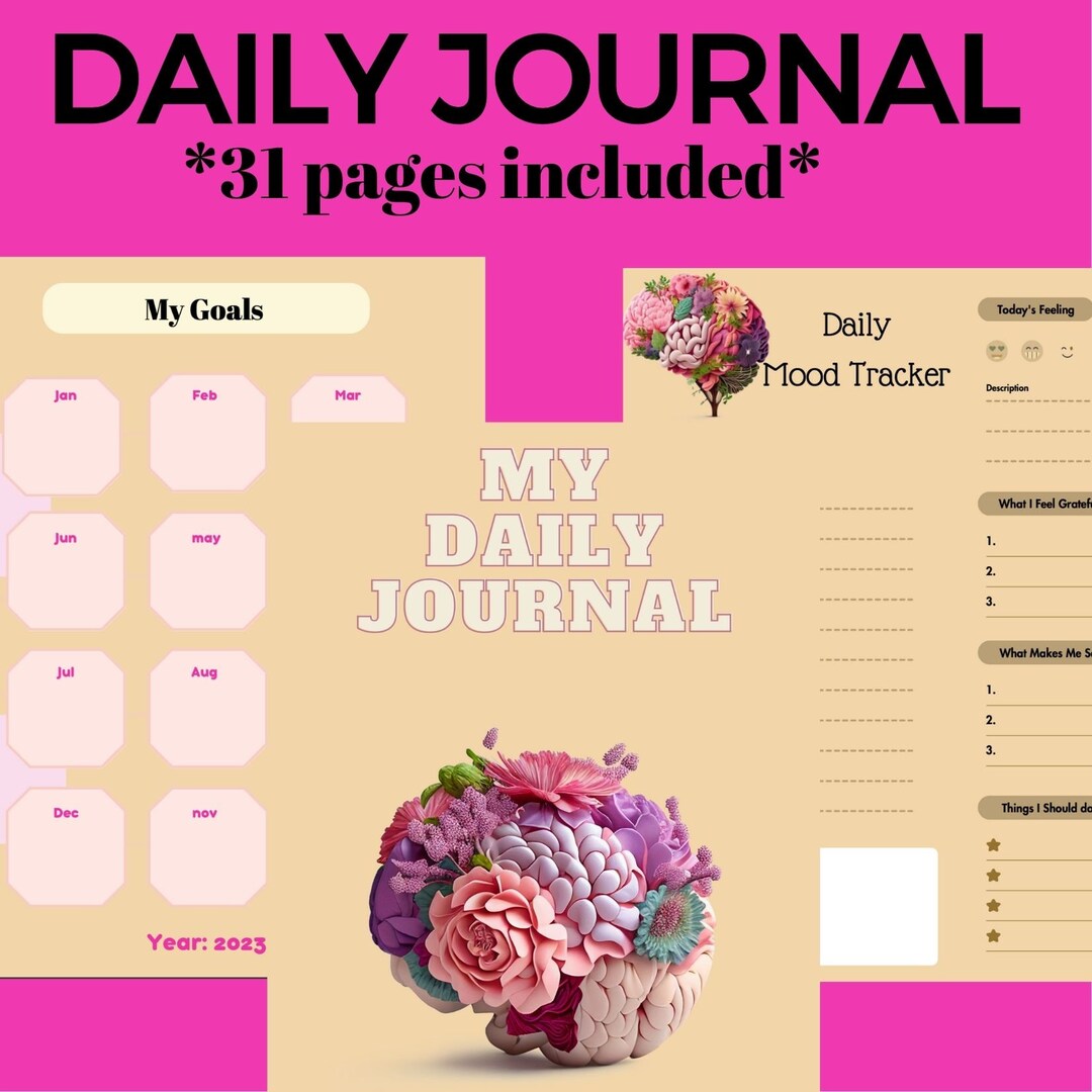 Daily Self Improvement Journal printable Etsy