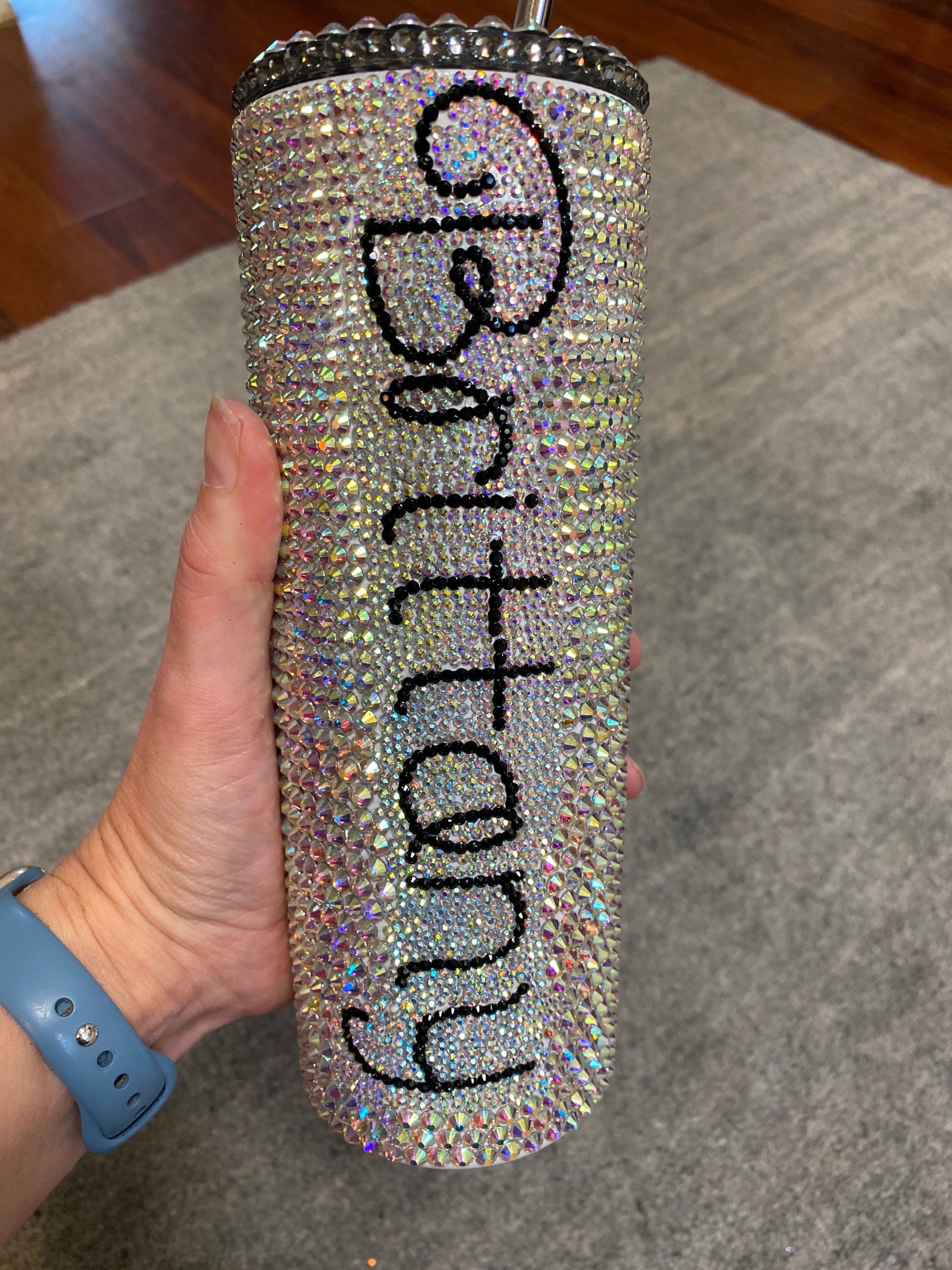 Rhinestone drink tumbler Etsy