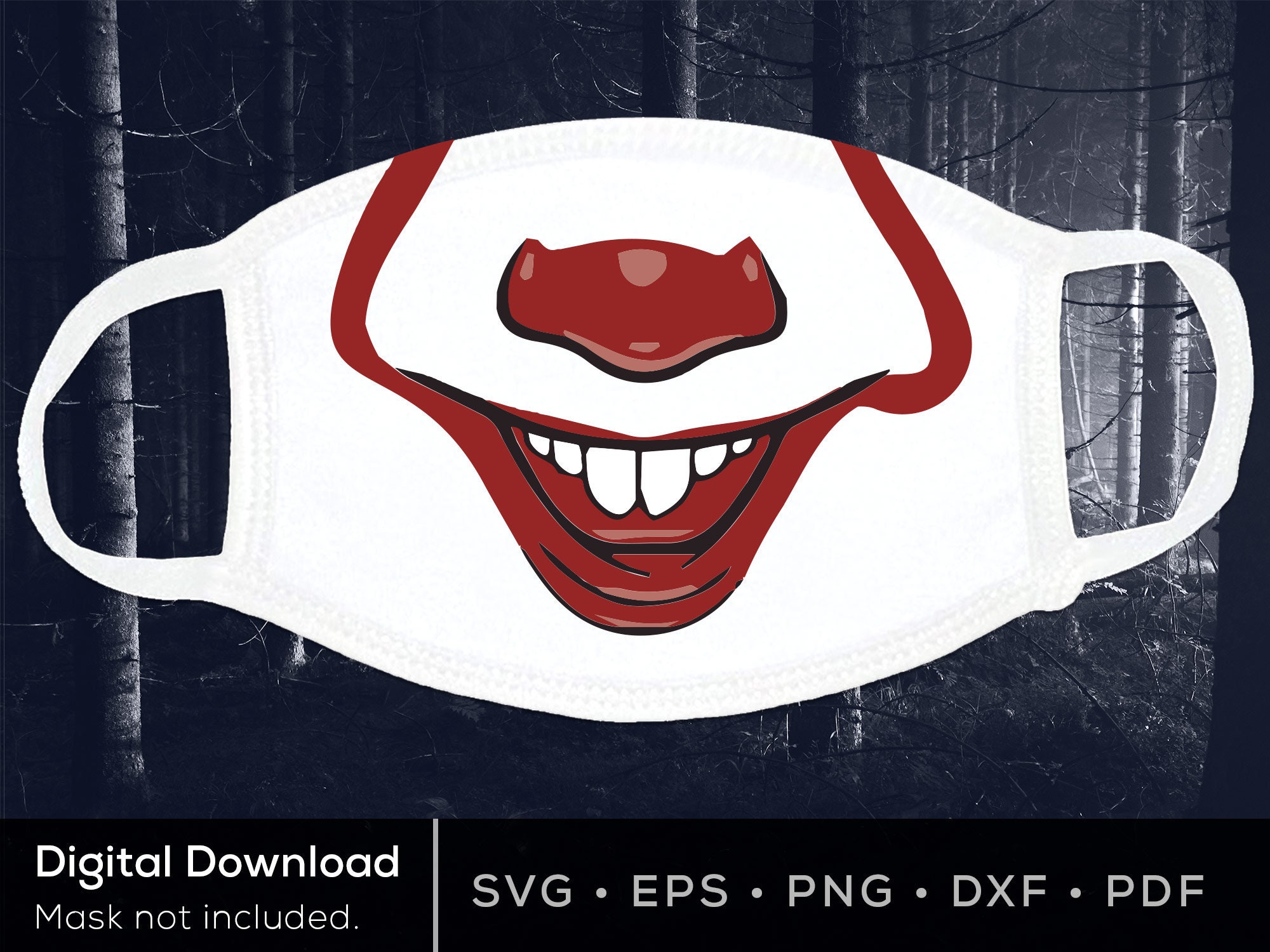 Download Pennywise Scary Clown Svg For Face Mask Mask It Svg Trick Etsy