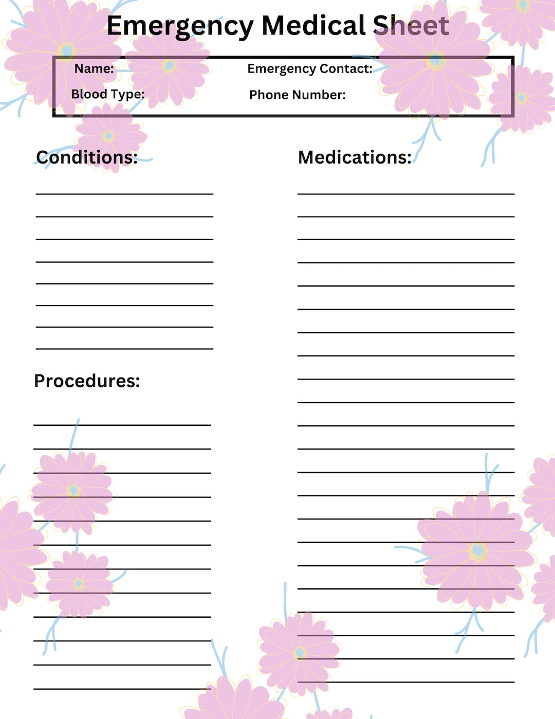 Medical Emergency Printable
