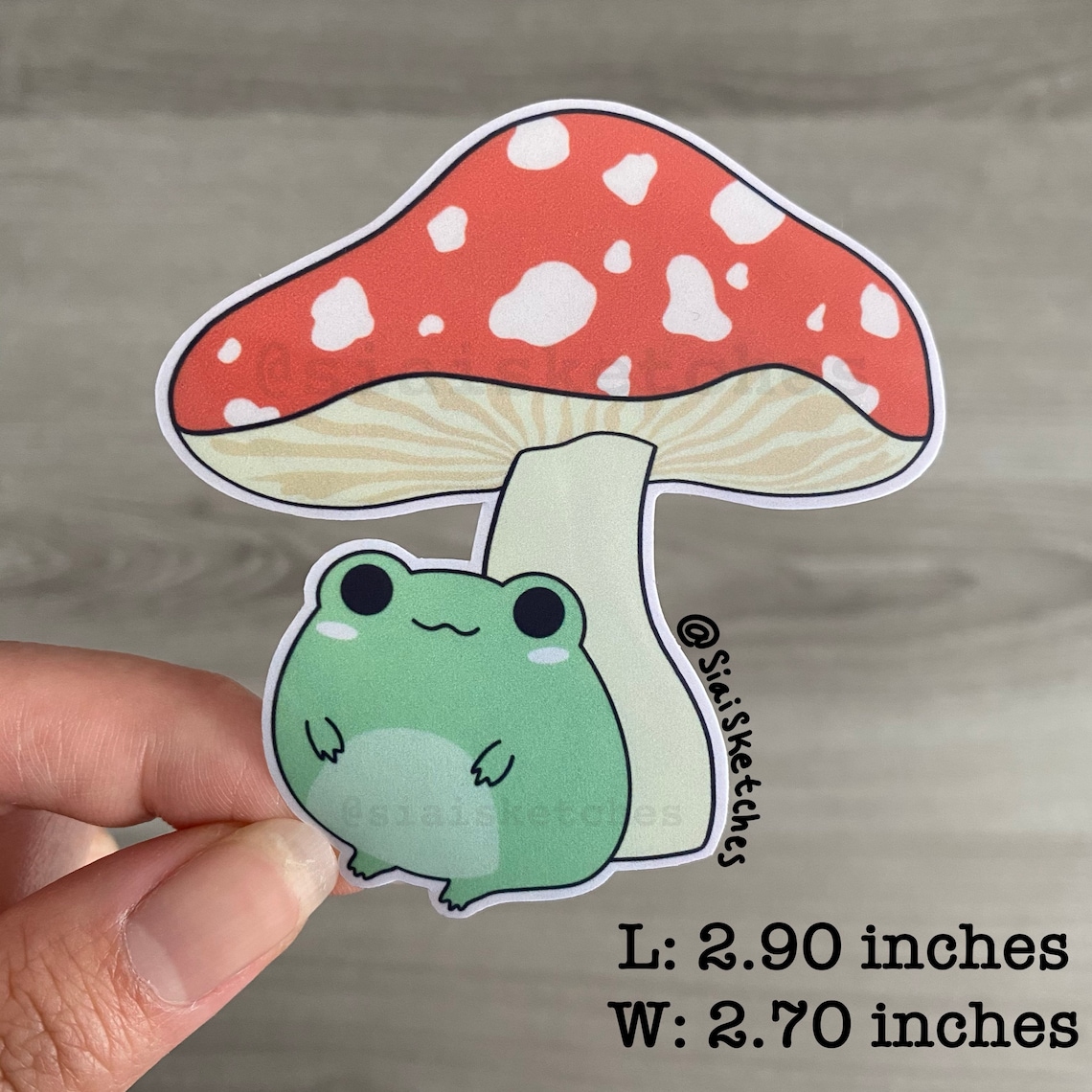 Pegatina de rana lindo pegatina de rana de champiñones Etsy