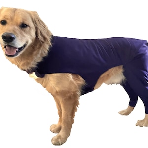 Protective dog hind leg sleeve, prevents licking back leg, Adjustable breathable dog recovery suit, Vet recommended dog cone alternative
