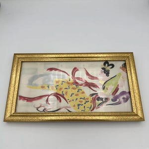 Immagine artistica di ritaglio di carta con silhouette di divinità cinese vintage incorniciata