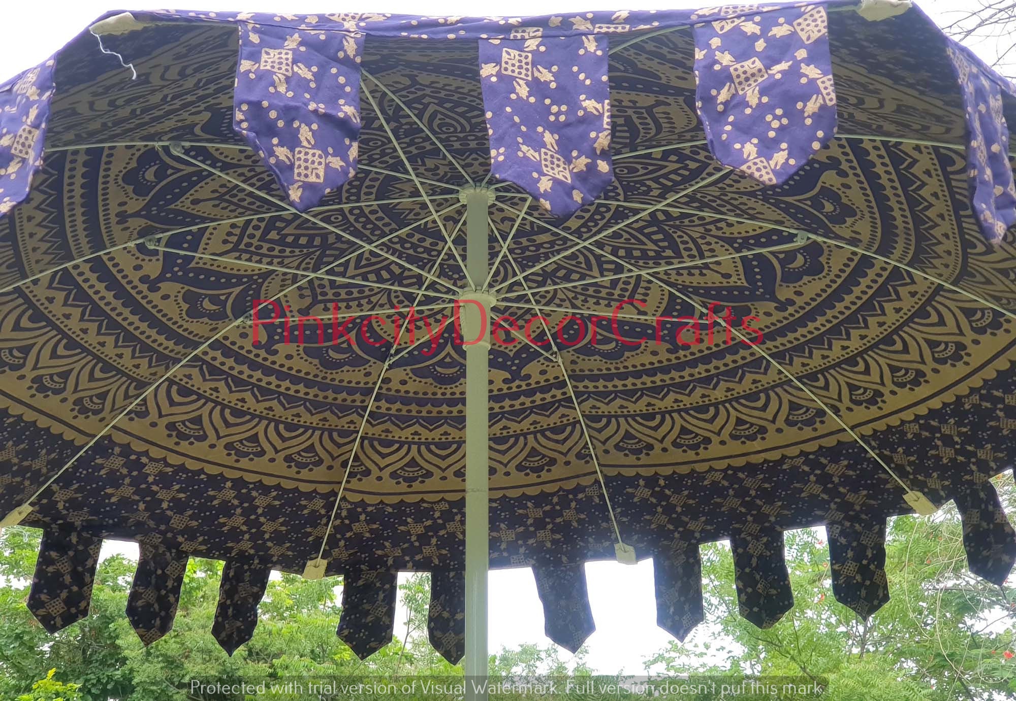 Garden Umbrella Parasol Big Garden Umbrella 100% Cotton Patio | Etsy