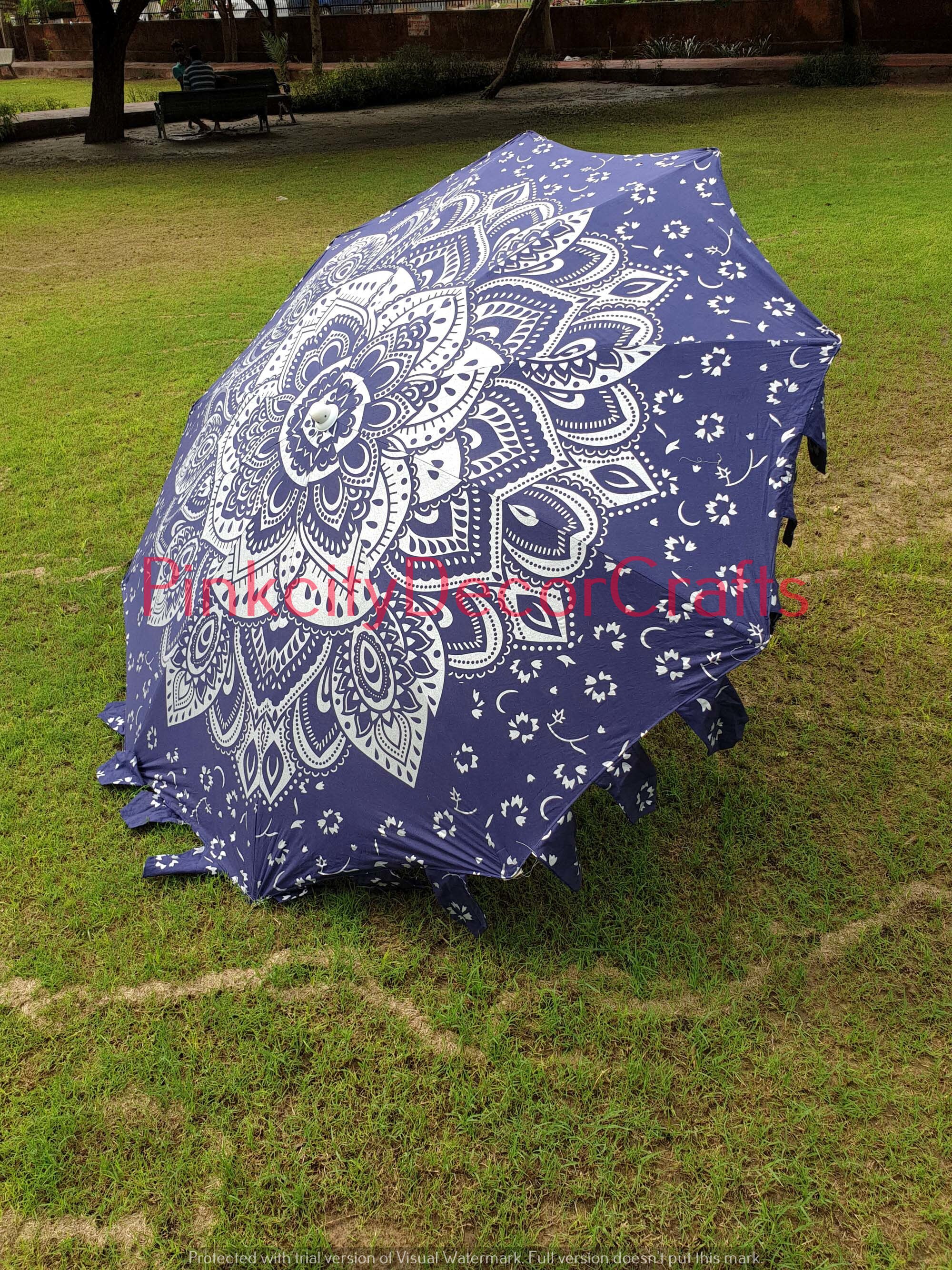 Garden Umbrella Parasol Big Garden Umbrella 100% Cotton Patio | Etsy