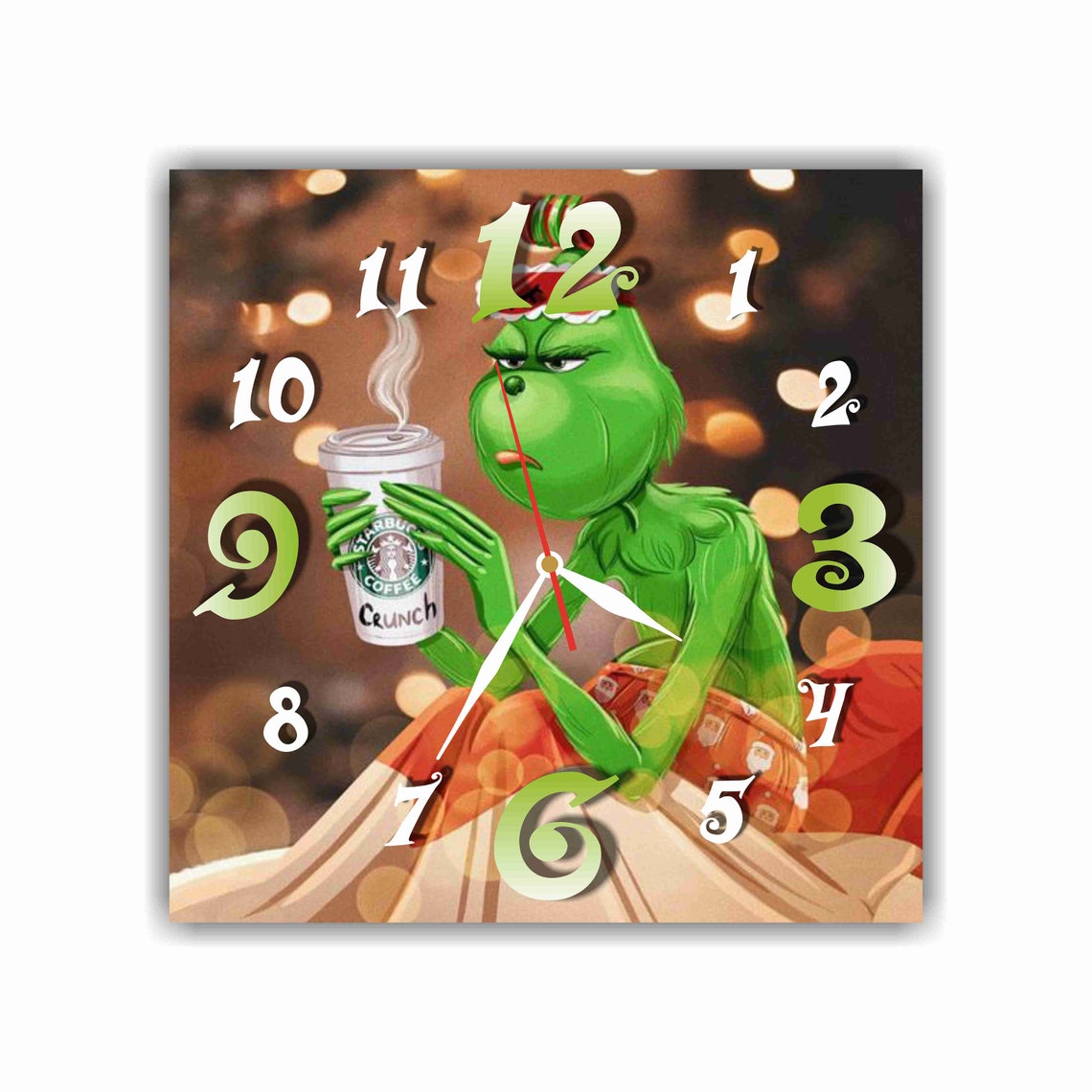The Grinch 11 Handmade Wall Clock Get unique décor for Etsy