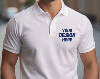 White Polo Shirt Mockup for Print on Demand. Ideal for your company, your brand or your sports club. Business and sportswear mockup.