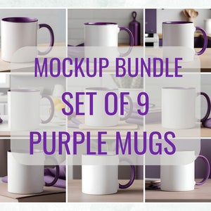 High Resolution Accent Mug Mockup for Your Creative Ideas. Showcase Your Art with Our Purple Mug Mockup. A Coffee Cup for Print on Demand.