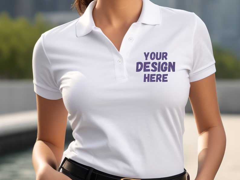 White Poloshirt Mockup for Print on Demand. Ideal for your company, your brand or your sports club. Business and sportswear mockup. afbeelding 1