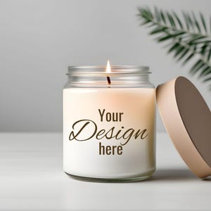 Premium Scented Candle Mockup, White Candle Mockup, Jar Candle Mockup, Clear White Candle Jar Mockup, Gift for Mother & Grandma, Engagement