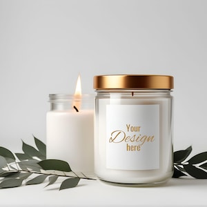 Premium Scented Candle Mockup, White Candle Mockup, Jar Candle Mockup, Clear White Candle Jar Mockup, Gift for Mother & Grandma, Engagement