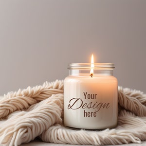 Boho Candle Mockup, Premium White Candle Jar Mockup, Styled Stock Photography, Jar Candle Mock Up, Mother&#39;s Day Gift,