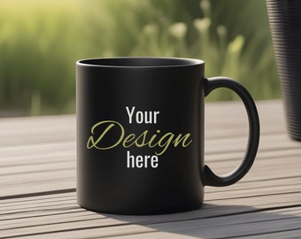 Black mug mockup, blank mug, coffee mug mock up, mug mockups, pod ceramic cup, black cup mock up 11 oz  / print on demand, Instant download