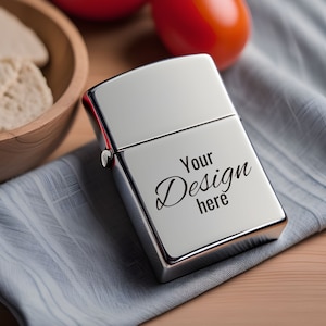 Gas Lighter Mockup for Engraving or Print on Demand. Classic Zippo Mock up. Personal Gift Template. Digital Download.