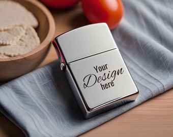 Gas Lighter Mockup for Engraving or Print on Demand. Classic Zippo Mock up. Personal Gift Template. Digital Download.