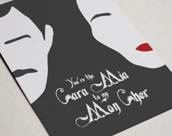 Addams Family Cara Mia Mon Cher Love Card