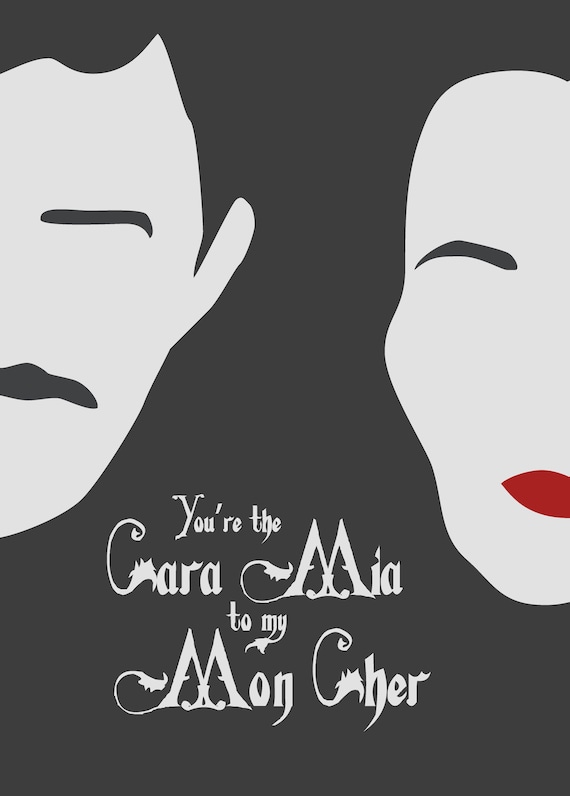Addams Family Cara Mia Mon Cher Love Card Etsy